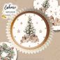 Preview: Essbare Cupcake Topper Weihnachtsbaum Kranz Häuser Beige Natur