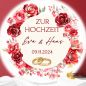 Preview: Tortenaufleger Hochzeit Aquarell rote Rosen Blumen Fondant