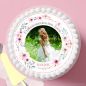 Preview: Essbare Tortendeko Kommunion Mädchen mit Blumen, Foto und eigener Personalisierung Fondant Marzipan Torte