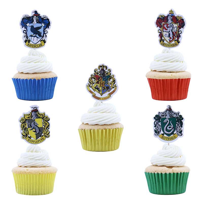 Cupcake Topper Harry Potter Häuser Wappen 6St.