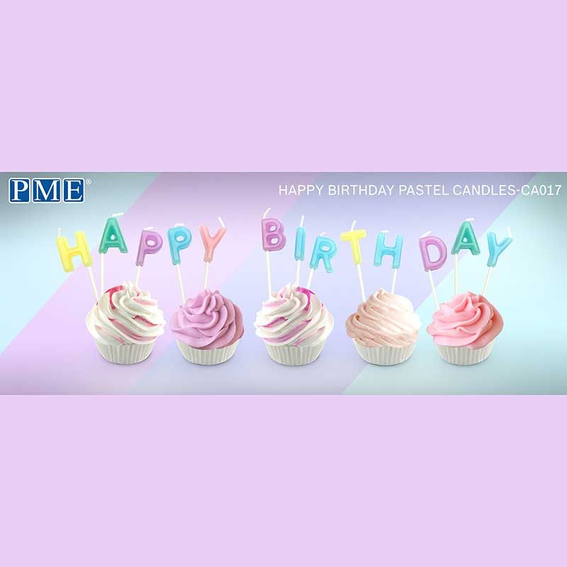 Kerzen Happy Birthday | Pastell 13er-Set 2,5 cm