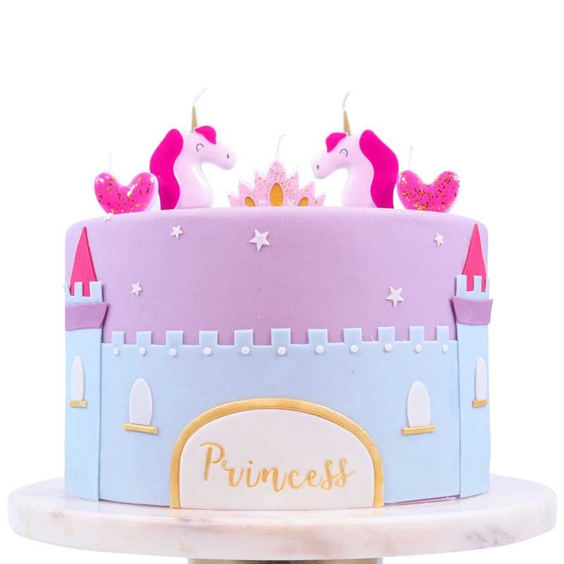 Kerzen Prinzessin-Motive 5er-Set 3 x 5 cm