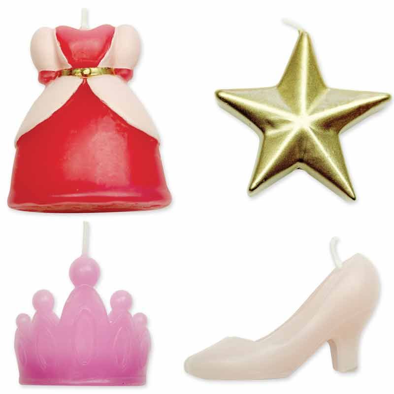 Kerzen Prinzessin 4er-Set 4,5 cm