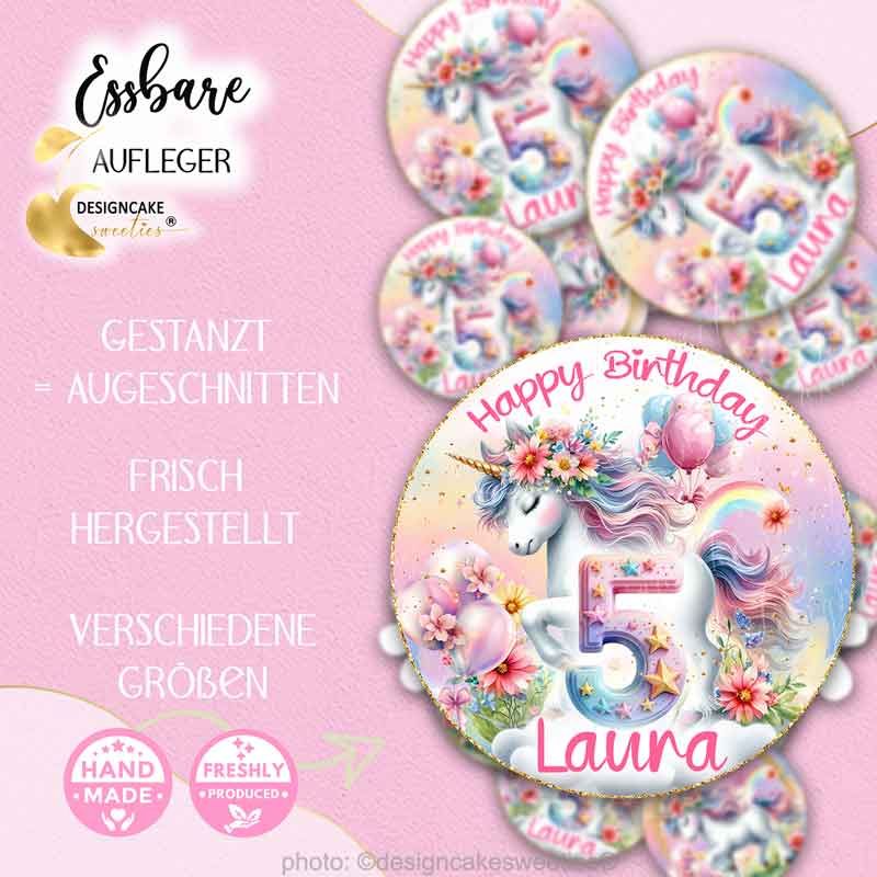 Muffinaufleger Einhorn Kindergeburtstag  essbar individuell