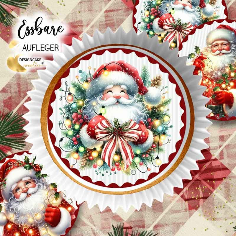 essbare Cupcake Deko Topper Weihnachten Weihnachtsmann