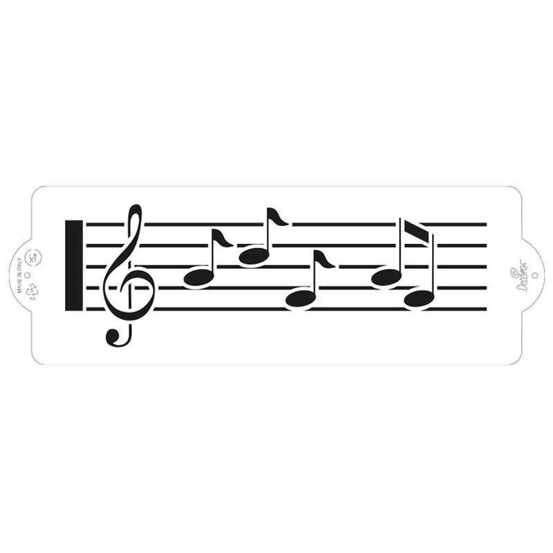 Musik-Score Schablone Musicnoten Motive rechteckig 10 x 30 cm Decora