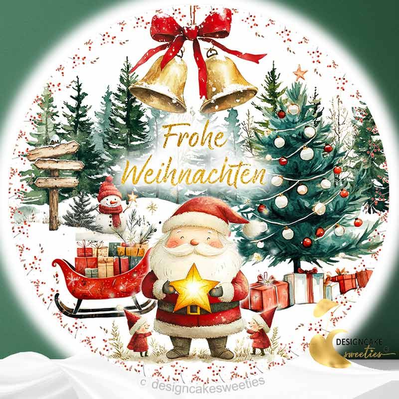 Tortenaufleger Weihnachten Weihnachtsmann Tortendeko essbar für Weihnachtstorte