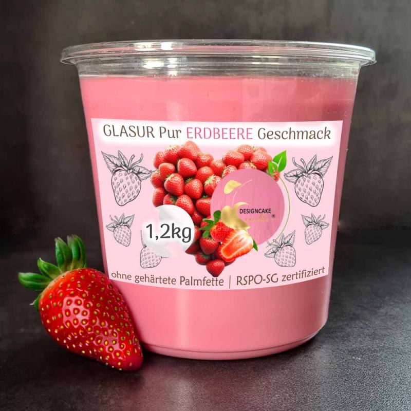 Erdbeerglasur Zuckerglasur 1,2 kg