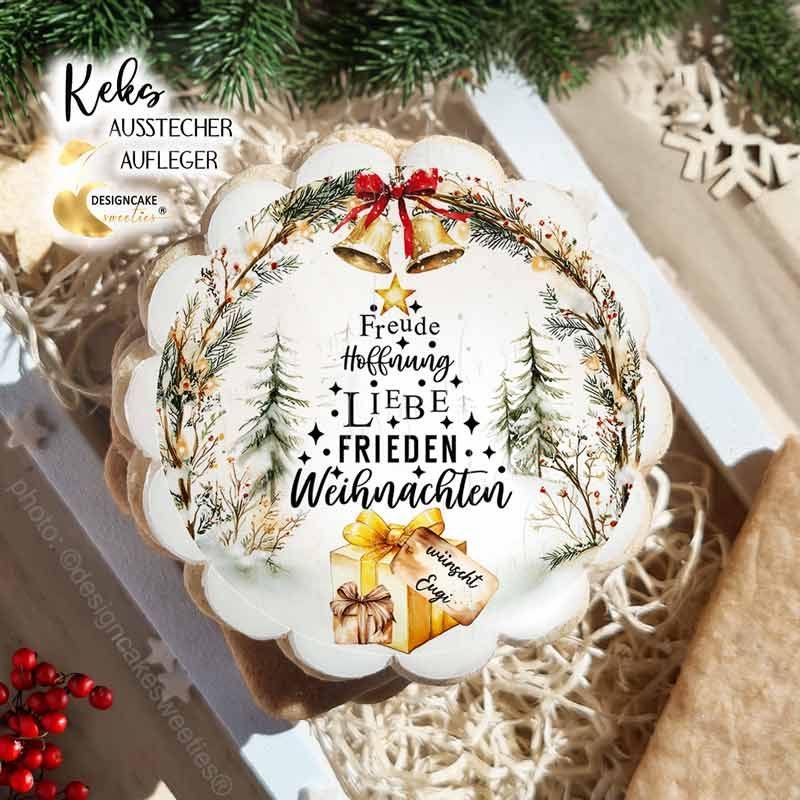 Keksaufleger Weihnachten Weihnachtsmann Spruch Wunschtext personalisiert Geschenk