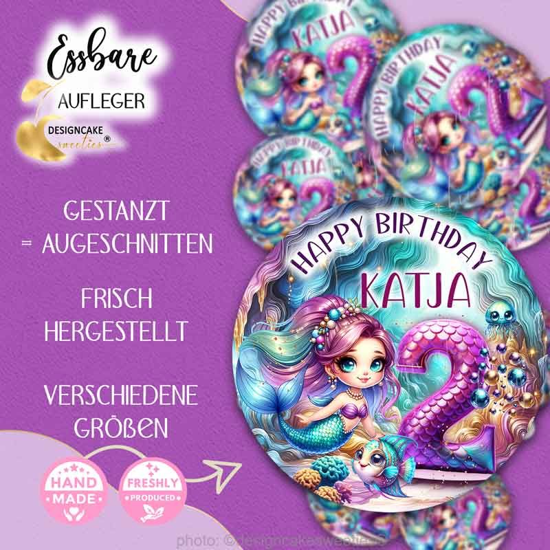 Muffinaufleger essbare Cupcake Topper Meerjungfrau